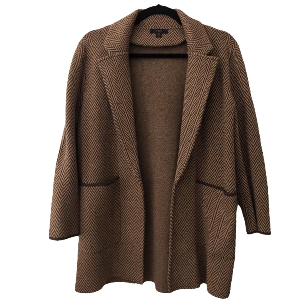 J. Crew Sophie open-front sweater-blazer (chevron)